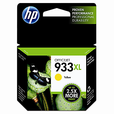 HP 933XL High-Yield Yellow Ink Cartridge, CN056AN