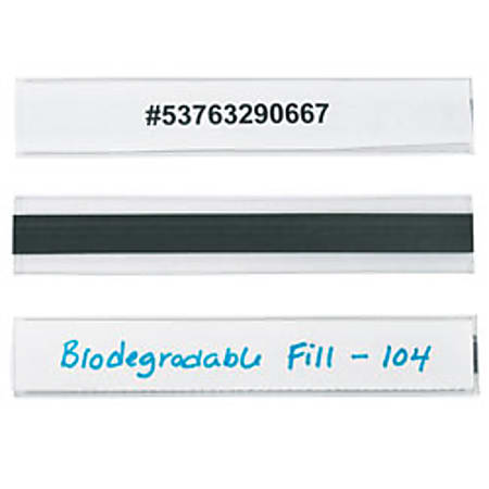 HOL-DEX® Magnetic Plastic Label Holders, 1" x 6", Clear, Pack Of 12