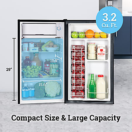 Igloo 3.2 Cu. Ft. Mini Refrigerator With Freezer Platinum Office Depot