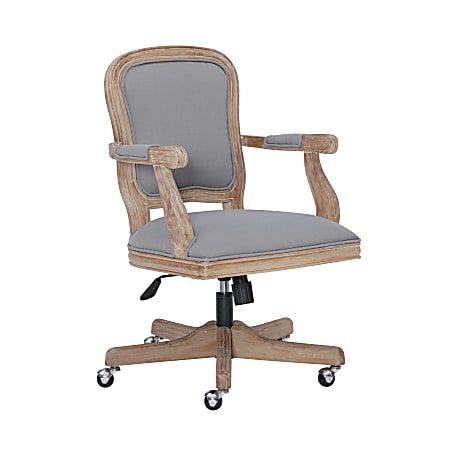 Linon Gail Fabric Mid-Back Home Office Chair, Light