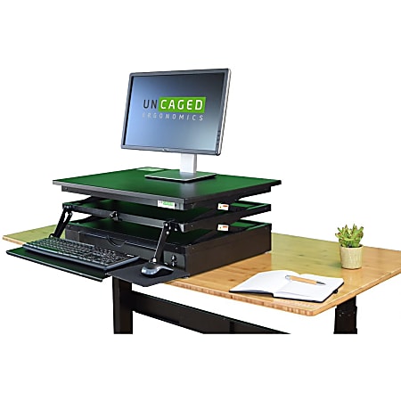 Changedesk Powered Standing Desk Riser With Adjustable Keyboard Tray, Black