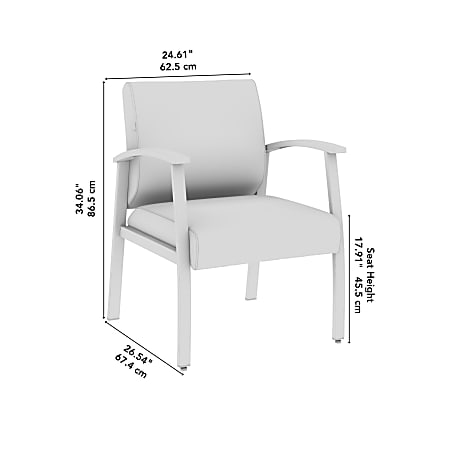 Bush Business Furniture Arrive Waiting Room Guest Chair With Arms Light Gray Standard Delivery Office Depot
