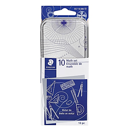 STAEDTLER 10-Piece Geometry Math Set with Metal Storage Tin
