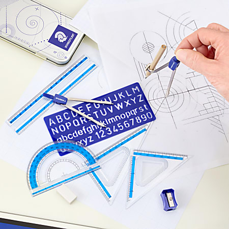 STAEDTLER 10 Piece Geometry Math Set with Metal Storage Tin