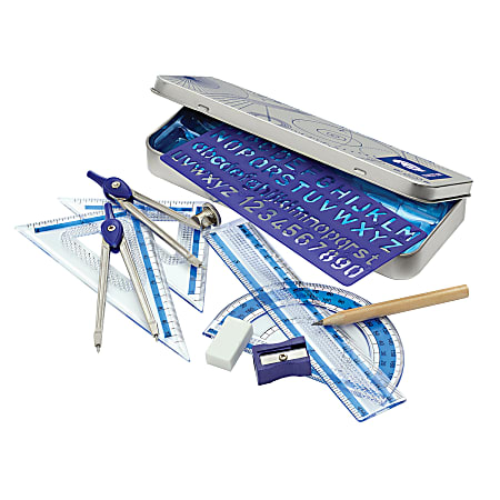 STAEDTLER 10 Piece Geometry Math Set with Metal Storage Tin