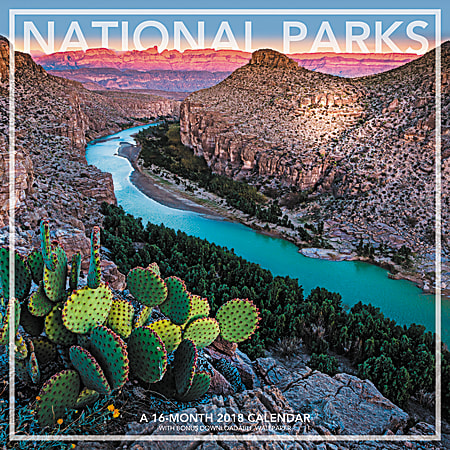Landmark® National Parks Monthly Wall Calendar, 12" x 12", Multicolor, January to December 2018