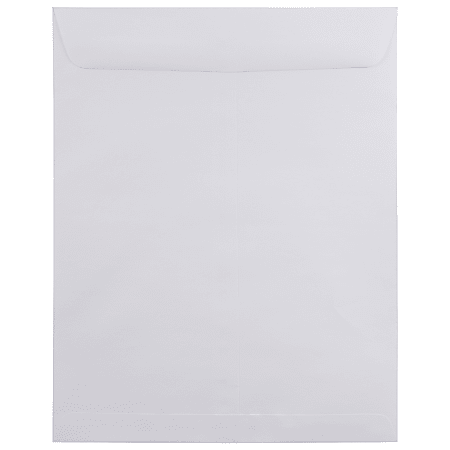 JAM Paper® Open-End Envelopes, 11-1/2 x 14-1/2, Gummed Seal, White, Pack Of 50 Envelopes