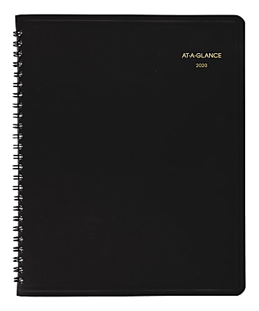AT-A-GLANCE® 24-Hour Daily Appointment Book/Planner, 7" x 8-3/4", Black, January to December 2020  