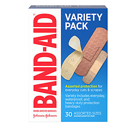 BAND-AID® Brand Adhesive Bandages Variety Pack, Assorted Sizes, 30 ct
