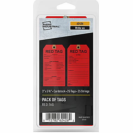 Avery Preprinted RED TAG 5S Hang Tags - 5.75