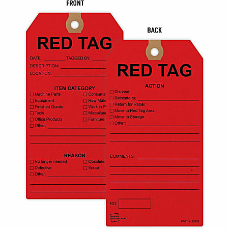 Avery Preprinted RED TAG 5S Hang Tags - 5.75