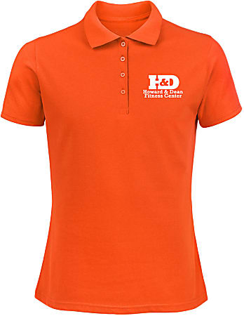 Ladies orange polo shirt sale