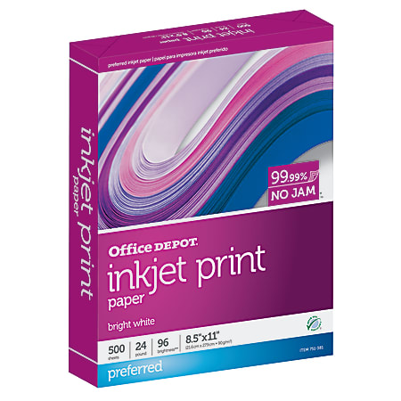Office Depot Brand Inkjet Print Paper Letter Size 8 1 2