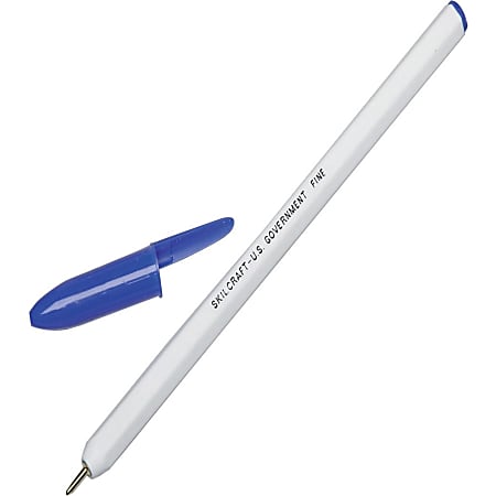 SKILCRAFT Hexagonal Barrel Ballpoint Stick Pens Pack Of 12 Fine Point ...