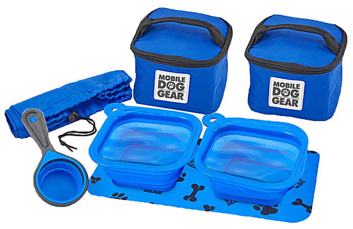 Overland Dog Gear Dine Away Bag For Small Dogs, 7-1/2"H x 5-3/4"W x 18"D, Royal Blue