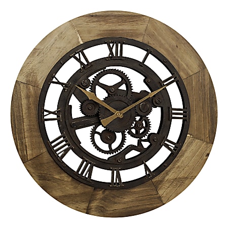 FirsTime & Co.® Wood Gear Wall Clock, Aged Brown