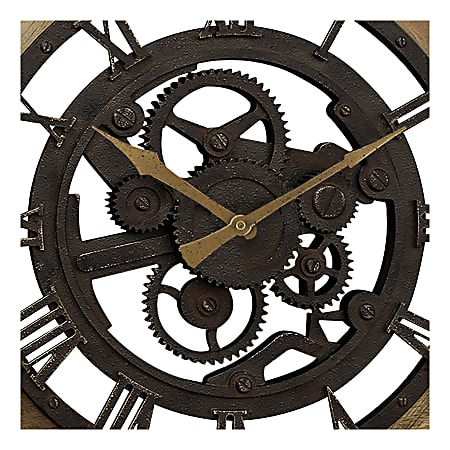 00237 Wood Gear Wall Clock BROWN FREE SHIPPING Home Furniture & Decor 