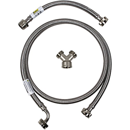 Certified Appliance Accessories Braided Stainless Steel Steam Dryer Installation Kit with Elbow, 6ft - STMKIT1