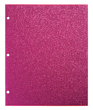 Office Depot® Brand Fashion 2-Pocket Paper Folder, 8 1/2" x 11", Pink Glitter