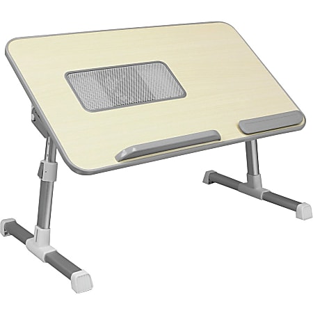 Aluratek Adjustable Ergonomic Laptop Cooling Table with Fan - Rectangle Top - 88 lb Capacity - Adjustable Height - 9.40" to 12.60" Adjustment x 20.50" Table Top Width x 12.50" Table Top Depth - 12.50" Height - Aluminum Alloy