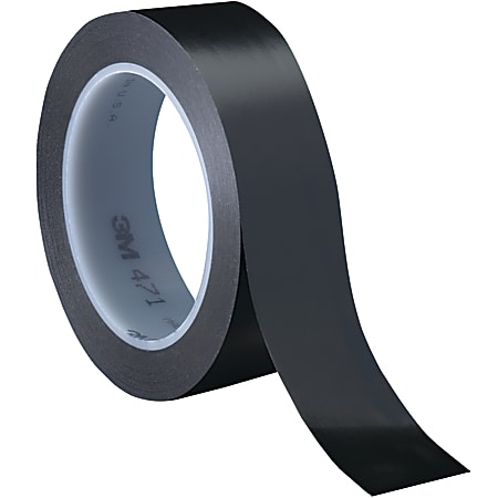 3M™ 471 Vinyl Tape, 3" Core, 1" x 36 Yd., Black, Case Of 3