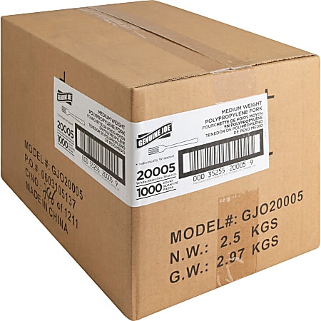 Genuine Joe Individually Wrapped Fork - 1 Piece(s) - 1000/Carton - Fork - 1 x Fork - Disposable - White Genuine Joe Individually Wrapped Fork - 1 Piece(s) - 1000/Carton - Fork - 1 x Fork - Disposable - White