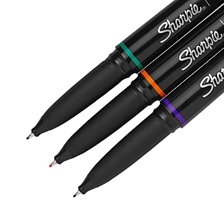 Sharpie Soft Grip Pens Fine Point 0.3 mm Black Barrel Assorted Ink