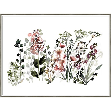 Amanti Art Muted Wildflowers by Sara Berrenson Wood Framed Wall Art Print, 41”W x 31”H, White