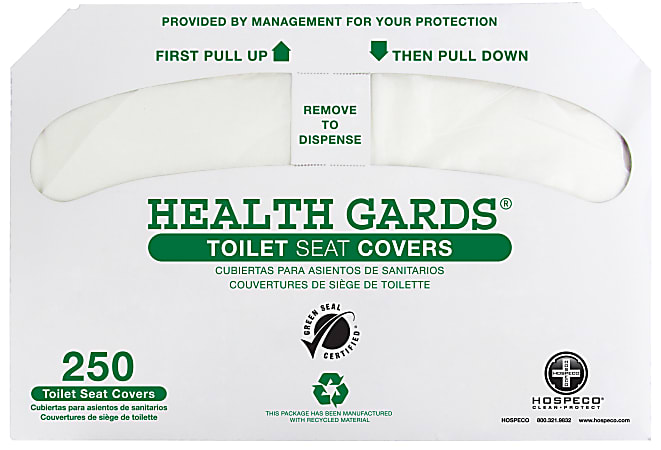 Hospeco Health Gards Recycled Toilet Seat Covers, 100% Recycled, Pack Of 5,000 Covers