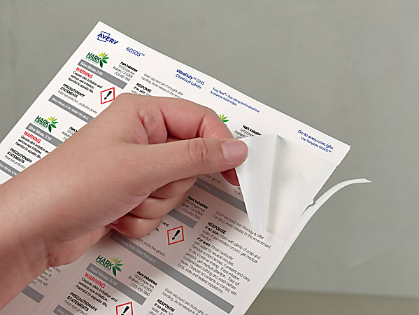 UltraDuty GHS Chemical Waterproof and UV Resistant Labels, 2 x 4, White, 10/Sheet, 50 Sheets/Pack