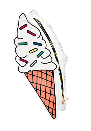 Divoga® Sweet Smarts Collection Ice Cream Cone Pencil Pouch, 9 5/16"H x 3 15/16"W x 2 3/16", Multicolor