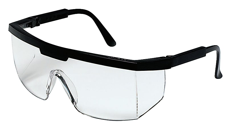 Excalibur Protective Eyewear, Clear Lens, Duramass Hard Coat, Black Frame, Nylon