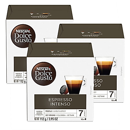 Nescafe® Dolce Gusto® Single-Serve Coffee Pods, Espresso Intenso, Carton Of 48, 3 x 16 Per Box