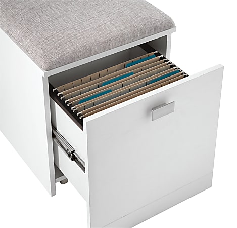 See Jane Work 15 38 W x 18 18 D Lateral 1 Drawer Kate File Cabinet Cabinet White Office Depot