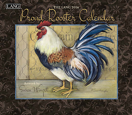 LANG Monthly Wall Calendar, 13 3/8" x 12", Proud Rooster, January-December 2016