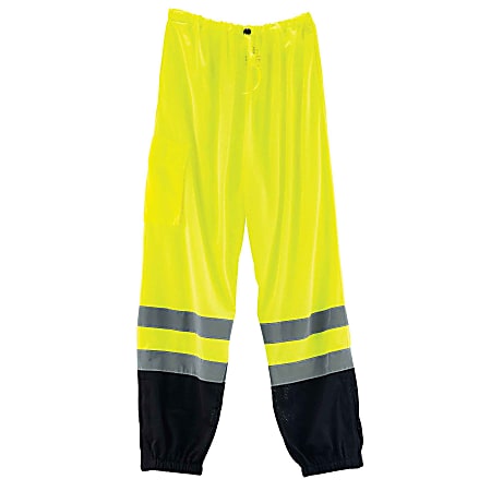 Ergodyne GloWear® 8910 Class E Polyester Hi-Vis Pants, 4X/5X, Lime/Black