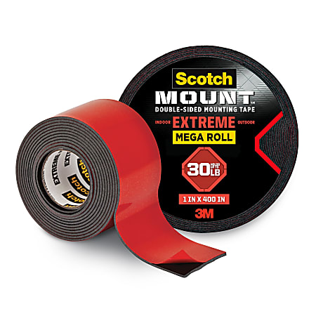 Scotch® Heavy-Duty Interior/Exterior Double-Sided Mounting Tape, 1" x 400"