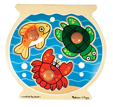 Melissa & Doug Fish Bowl 3-Piece Jumbo Knob Puzzle