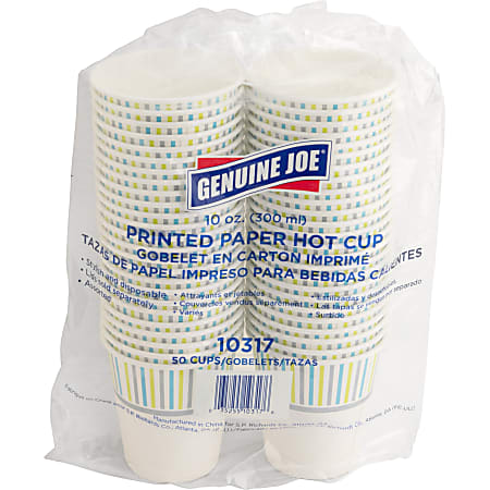 Genuine Joe 8 oz Hot Beverage Cups - 50 / Pack - Assorted - Paper - Hot Chocolate, Cappuccino, Tea, Coffee, Beverage Genuine Joe 8 oz Hot Beverage Cups - 50 / Pack - Assorted - Paper - Hot Chocolate, Cappuccino, Tea, Coffee, Beverage