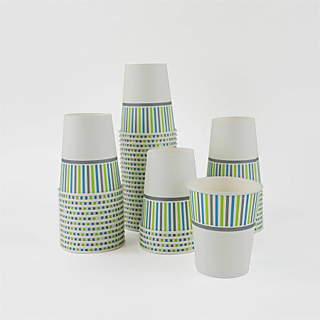 Genuine Joe 10 oz Hot Beverage Cups - 50 / Pack - Assorted - Paper - Hot Chocolate, Cappuccino, Tea, Coffee, Beverage