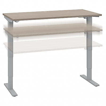 Bush® Business Furniture Move 40 Series Electric Height-Adjustable Standing Desk, 28-1/6"H x 59-4/9"W x 29-3/8"D, Sand Oak/Cool Gray Metallic, Standard Delivery