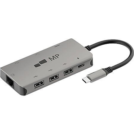 Mobile Pixels 8 in 1 USB-C Hub with 4K HDMI - for Notebook/Desktop PC - Yes - SD, microSD00 W - USB Type C - 4K - 3840 x 2160 x USB 2.0 - 2 x USB 3.0 - USB Type-A - USB Type-C x RJ-45 Ports - Network (RJ-45) x HDMI Ports - HDMI - Gray