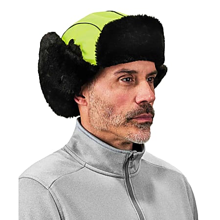 Ergodyne N Ferno 6802 Nylon Classic Trapper Hat LargeX Large Lime