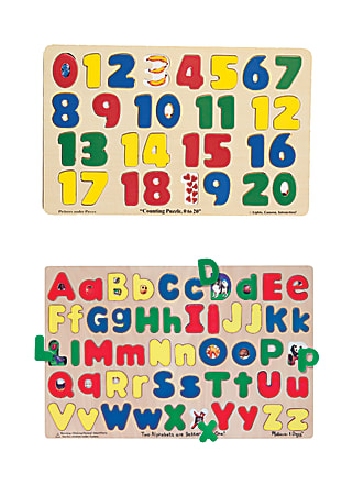 Melissa & Doug Alphabet & Numbers Puzzle Set, Set Of 2