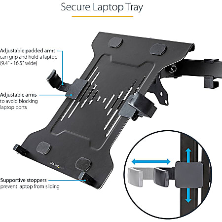 StarTech.com VESA Laptop Tray Adjustable Monitor Arm Laptop Tray