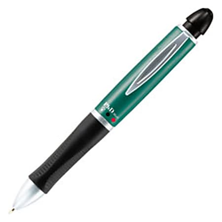 Paper Mate® PhD® Multi™ Writing Instruments, Pen/Pencil, 1.0 Black & Red Ballpoint Pen/0.5 mm Mechanical Pencil/Stylus, Jade Metallic Barrel, Black Ink