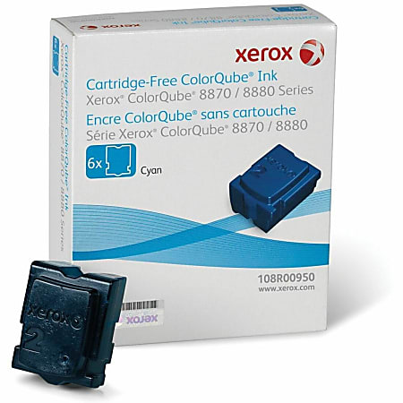Xerox® 8870 ColorQube Cyan Solid Ink, Pack Of 6, 108R00950