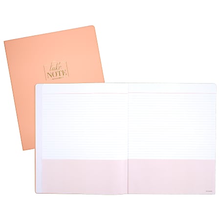 AT-A-GLANCE&reg; WorkStyle&trade; Take Chances Notebook, 8 1/2" x 11", Faint Ruled, 80 Sheets, Coral (WS203-405)