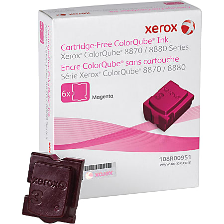 Xerox 8870 ColorQube Magenta Solid Ink Pack Of 6 108R00951