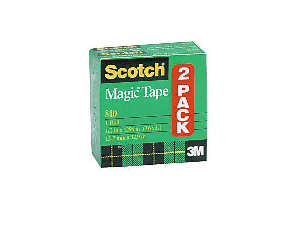 Scotch® Magic™ 810 Tape, 1/2" x 1296", Pack Of 2 Rolls